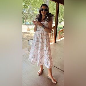 Hill House Ellie dress - white & pink floral